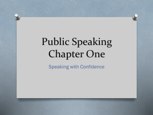 Public Speaking Chapter One