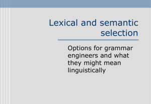 Lexical and semantic selection
