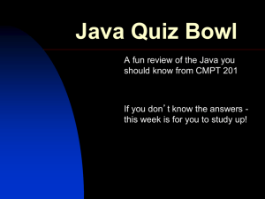 Java Quiz - Westminster College