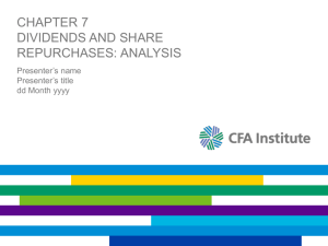 Chapter 7 Dividends and Share Repurchases Analysis