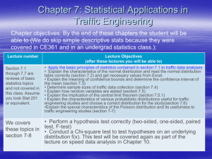 Lec 3: Statistical applications in traffic engineering