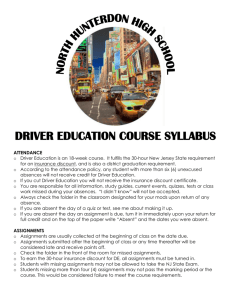 Driver Education Syllabus