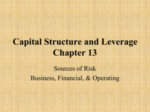 CAPITAL STRUCTURE AND LEVERAGE CHAPTER 13