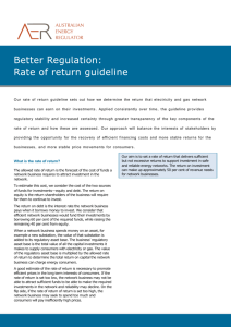 AER Better Regulation Rate of Return Factsheet