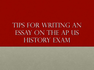 Tips for Writing an Essay on the AP US History Exam