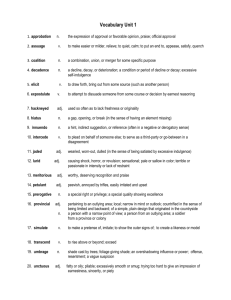 English III SAT Vocabulary 2013