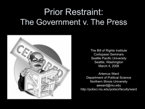 Prior Restraint: The Government v. The Press