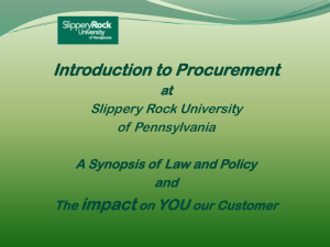 Introduction to Procurement at Slippery Rock University of