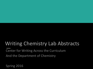 Writing Chemistry Lab Abstracts