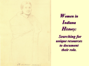 Women in Indiana History before 1900: Unique