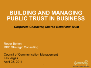 public trust in business - The Communications Leadership Exchange