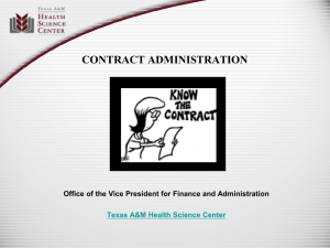CONTRACT APPROVED - Texas A&M Health Science Center