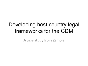 Review of the existing legal framework for CDM in Zambia