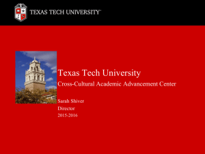 Texas Tech University Cross-Cultural Academic Advancement