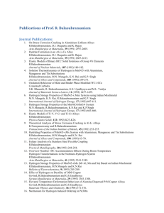 Publications of Prof. R. Balasubramaniam
