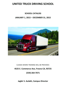 School Catalog - United Truck Driving School