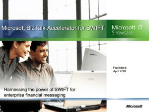 IT Showcase: Microsoft BizTalk Accelerator for SWIFT PowerPoint