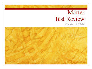 Matter Test Review - Ms. Bloedorn's Class