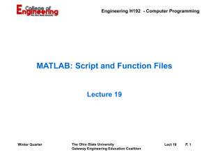 MATLAB script and function M-files
