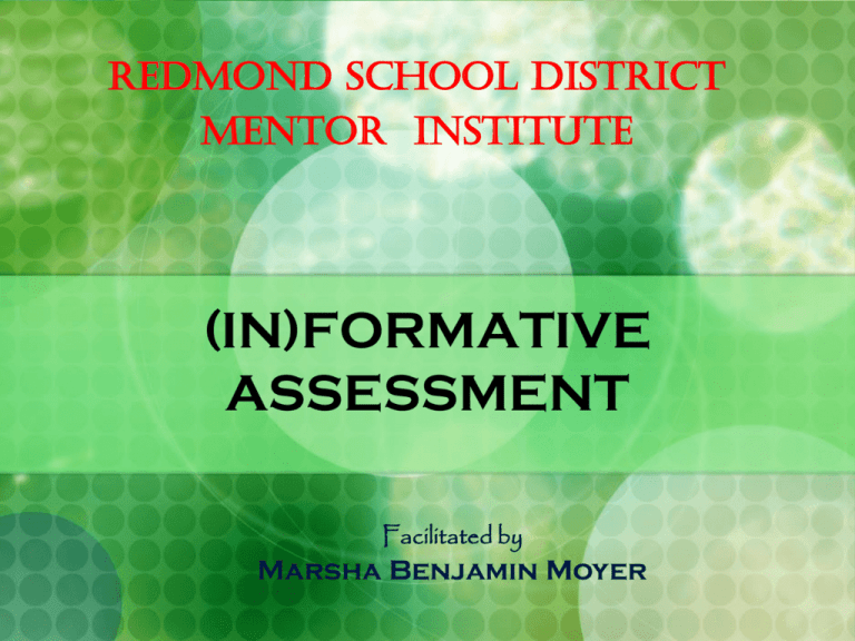 formative assessment Redmond School District