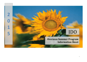 Overseas Summer Program Information Sheet