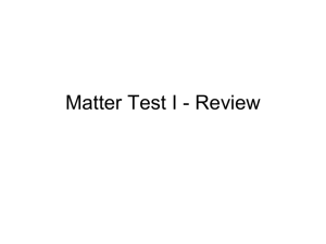 Matter Test I