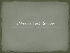 3 Weeks Test Review