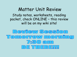 Matter Unit Review - OG