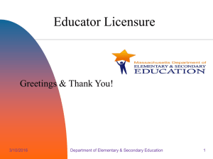 Educator Licensure Presentation - Arlington Education Association