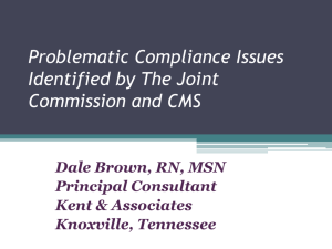 Problematic Compliance Issues Identified by The Joint Commission