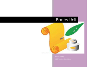 Unit Plan – Poetry