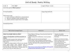 Unit of Study Poetry Writing Final