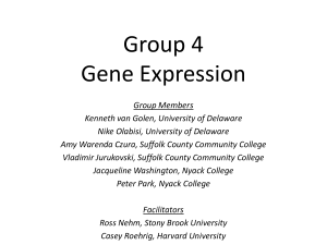 Gene Expression Basic Overview (PowerPoint) Northeast 2013