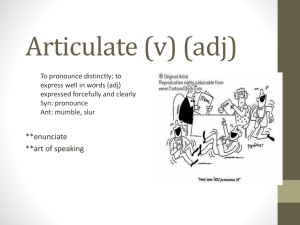 Articulate (v) (adj)