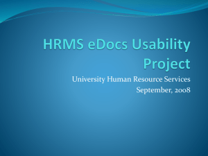 HRMS Usability eDocs Project