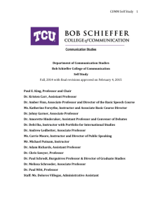 Text of Self Study Report - Texas Christian University