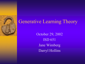 Generative Learning Theory - University of South Alabama