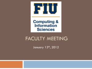 Faculty Meeting - School of Computing and Information Sciences