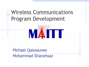 Wireless Communications Program Development