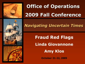 Fraud Red Flags - Internal Control