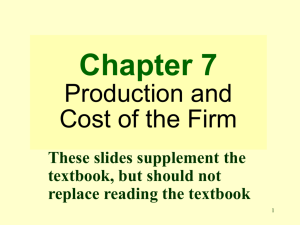 Production and Cost in the Firm