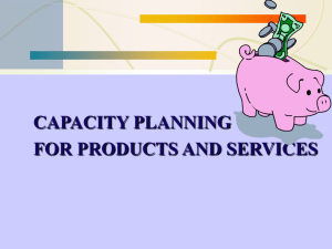 Capacity Planning for Products and Services