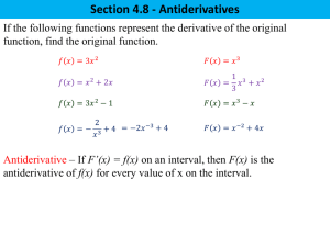 Antiderivatives, Section 5.1 - Area and Estimating w/Finite Sums and