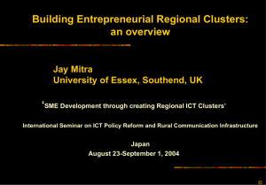 Building Entrepreneurial Regional Clusters: an
