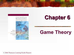 Chapter 6: Game Theory (Professor Powerpoint)