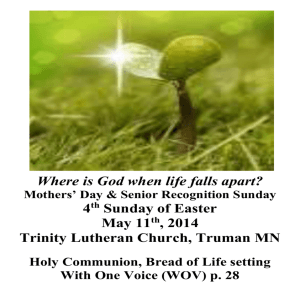 May 11, 2014 Bulletin - Trinity Lutheran Church