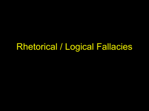 Rhetorical Fallacies Notes