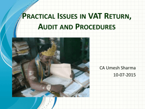 Practical Issues in VAT Return, Audit and Procedures