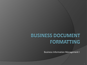 Business Document Formatting