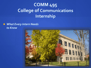 College of Communications Internships - COMM 495